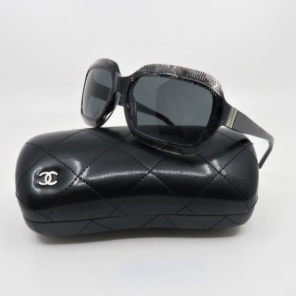 Chanel 5155 c.1153/3F Black Lace New Sunglasses - Picture 2 of 10